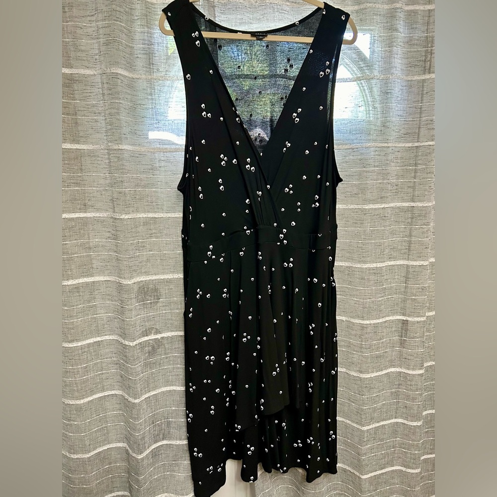 Torrid Black High Low Dress with White Heart Accents